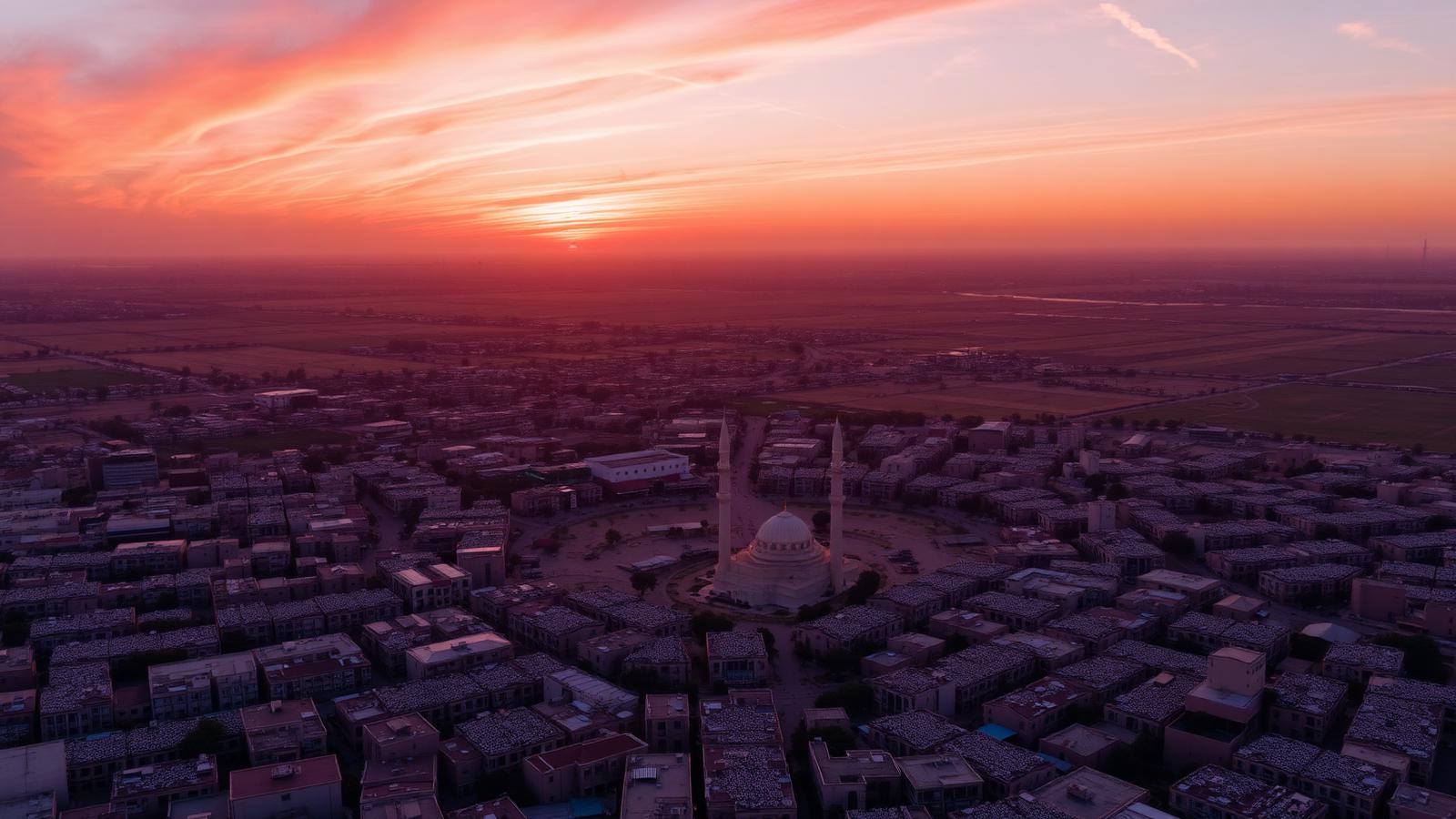 Tanta from above · the mosque at the center